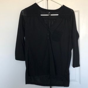 Black 3/4 sleeve shirt